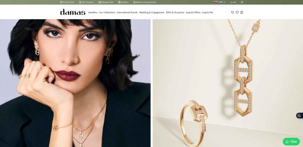 نقد و بررسی طراحی سایت جواهرات داماس