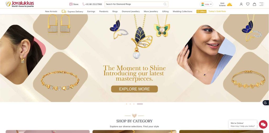 نمونه طراحی سایت طلا و جواهرات یک سایت مشهور هندی برای بررسی و نقد